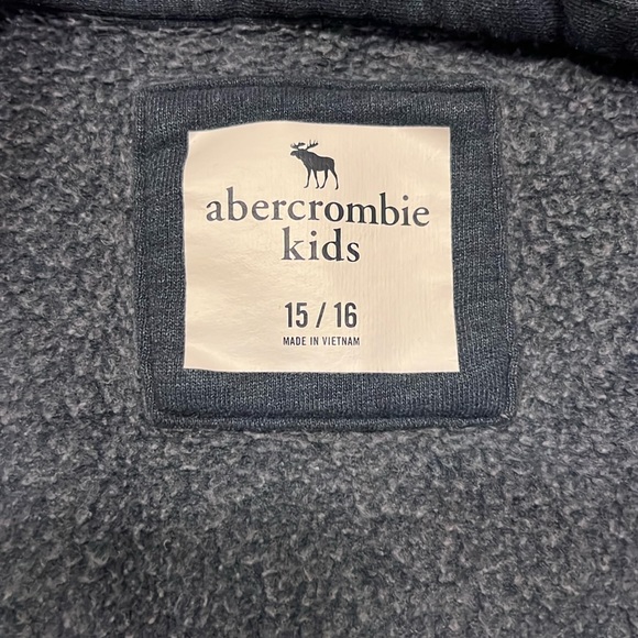 Abercrombie and Fitch Fleece lined Jacket Blue Ombe Moose Logo - Picture 5 of 9